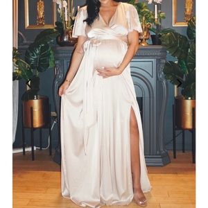 Satin Maternity wrap gown